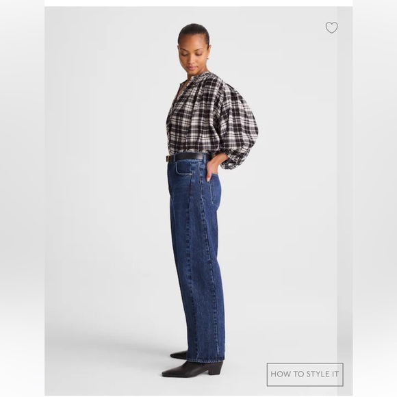 NWT! Madewell The Curvy Pieced Barrel-Leg Jean in McKinney Wash orig $148 - Picture 2 of 9